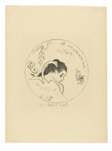 Projet d’assiette (Leda) (Tányér tervezése [Leda]), a Volpini Suite előlapja alkotó: Paul Gauguin