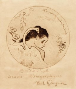 Projekt egy tányérhoz - Leda és hattyú alkotó: Paul Gauguin