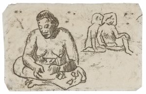 Ülő nő (a Jótékonyság nővére című festményhez kapcsolódik) alkotó: Paul Gauguin