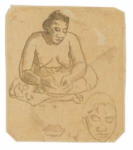 Ülő tahiti nő (recto); Álló tahiti nő (fordítva) alkotó: Paul Gauguin