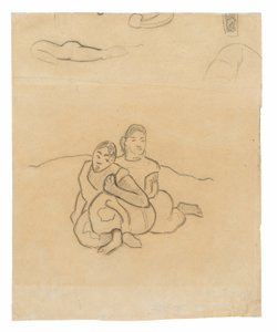 Ülő tahiti nők (a Nafea faa ipoipo [Mikor házasodsz meg?] című festményhez kapcsolódó) és egyéb vázlatok alkotó: Paul Gauguin