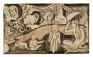Szeress, és boldog leszel, a Late of Late Wood-Block Prints Suite-ból alkotó: Paul Gauguin