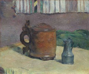 Csendélet: Wood Tankard és fémkancsó alkotó: Paul Gauguin