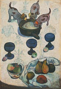 Csendélet három kiskutyával alkotó: Paul Gauguin