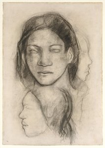 Tahiti arcok (elölnézet és profilok) alkotó: Paul Gauguin