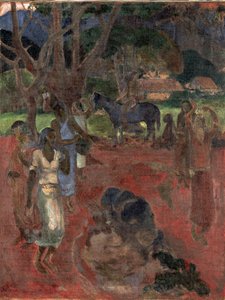 Tahiti táj kilenc figurával. alkotó: Paul Gauguin