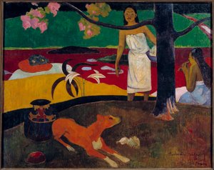 Paul Gauguin (1848-1903) tahiti jelenetfestménye 1892 V. 0,87x1,13 m Szentpétervár, Ermitázs Múzeum alkotó: Paul Gauguin