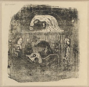Te Atua (Az istenek) kis tányér [verso] alkotó: Paul Gauguin