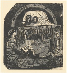 Te Atua The Gods Small Plate, 1895-ben vagy azt követően. alkotó: Paul Gauguin