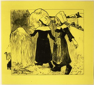 Bretagne örömei, a Volpini-szvitből: Dessins lithographiques, 1889., 1889. alkotó: Paul Gauguin