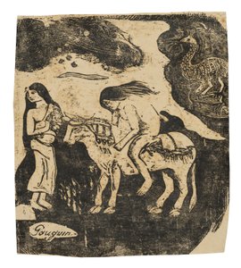 Európa megerőszakolása, a Késői fametszetek szvitjéből alkotó: Paul Gauguin