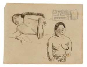 Two Tahitian Women and a Marquesan Earplug alkotó: Paul Gauguin