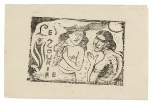 Két nő fecseg, a Le Sourire fejfedője alkotó: Paul Gauguin