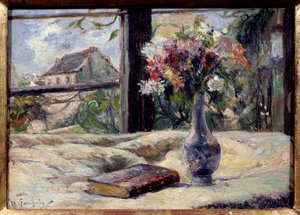 Váza virágokkal. Paul Gauguin festménye (1848-1903) alkotó: Paul Gauguin