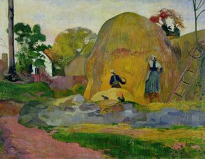 Sárga szénaboglyák, avagy aranyszüret, 1889 alkotó: Paul Gauguin