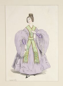 Estélyen. (1835 márciusa.) Selyemmuszlin ruha... alkotó: Paul Gavarni