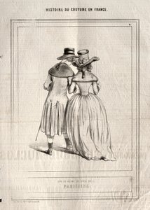 A francia viselet története: párizsiak, 1843. alkotó: Paul Gavarni