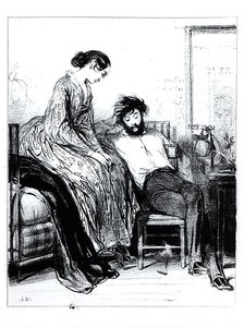 In Prison for Debt at Clichy, 1830-40 körül (litho) (f/w fotó) alkotó: Paul Gavarni