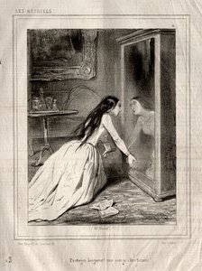 Színésznők: Védd az Urat! keresztény szűz, 1843. alkotó: Paul Gavarni