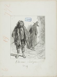 Les Propos de Thomas Vireloque: Figaro megöregedett, Bazile lesz alkotó: Paul Gavarni