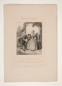 ROUSSEAU ÉS MADEMOISELLE GALEY. alkotó: Paul Gavarni