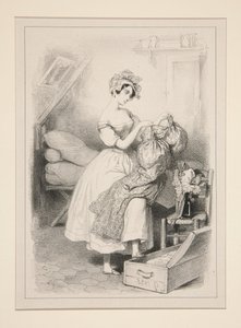A tetőtéri szoba volt a palotája... (An Attic Was Her Palace...) alkotó: Paul Gavarni