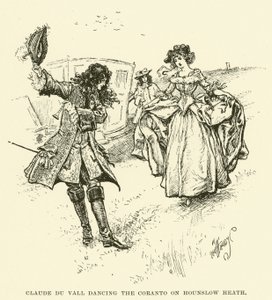 Claude du Vall Korantót táncol a Hounslow Heath-en (metszet) alkotó: Paul Hardy