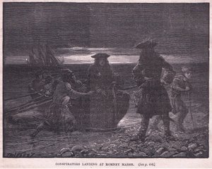 Összeesküvők partraszállás Romney Marsh-nál, i.sz. 1696 alkotó: Paul Hardy