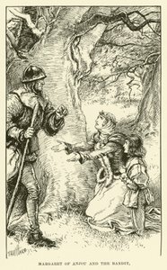 Anjou Margit és a bandita (metszet) alkotó: Paul Hardy
