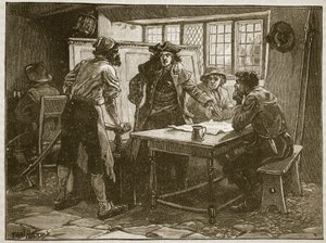 A "Nottingham kapitány" és az agitátorok a "Fehér Ló"-nál, illusztráció a "Cassell