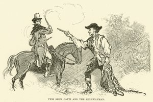Twm Shon Catti és a Highwayman (metszet) alkotó: Paul Hardy