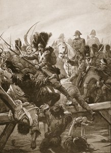 Amikor a gárda maradványait látták, amint utat nyitottak a császár előtt, rohanás támadt, illusztrációja Archibald Forbes, G.A. „A tizenkilencedik század csatái” című művéből. Henty és Arthur Griffith őrnagy alkotó: Paul Hardy