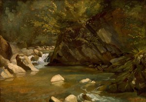 Erdőpatak, c. 1840. alkotó: Paul Huet