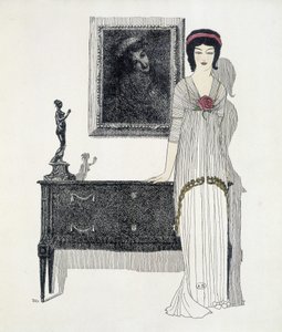 Paul Poiret alkotása a „Les Dresses de Paul Poiret” című filmből, Paul Iribe rajza. 1908 alkotó: Paul Iribe