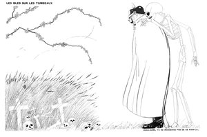 A halál közli Vilmos császárral, hogy soha nem fog francia katonák hulláin és sírjain termesztett búzából készült kenyeret enni, 1916. április 13.
