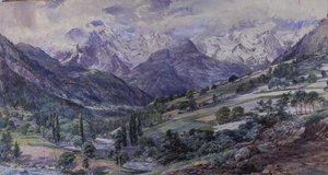 Alpesi kilátás (akvarell)