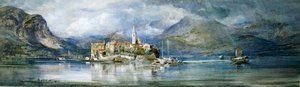 Isola Pescatori (akvarell és testfesték papíron)