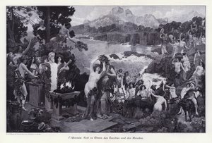 Lakoma Bacchus és Ariadné tiszteletére (metszet) alkotó: Paul Jean Gervais