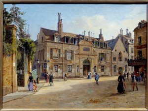 Kilátás az egykori Pie-kórházról a rue Lacepede-ben Párizsban Victor Dargaud festménye (kb. 1850-kb. 1913) 1904 V. 0,24 x 0,38 m Párizs, Musee Carnavalet