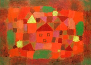 Táj naplementével alkotó: Paul Klee