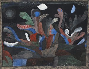 Sötét színű kert képe Dunkelbuntes Gartenbild, 1923 alkotó: Paul Klee