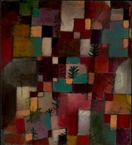 Vöröszöld és lila-sárga ritmusok alkotó: Paul Klee