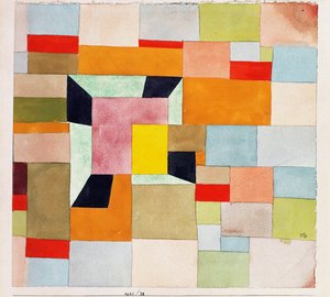 osztott színes téglalapok; Osztott színű négyzetek alkotó: Paul Klee