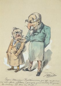 Monsieur Prudhomme és III. Napóleon (akvarell) alkotó: Paul Klenck