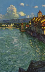 Svájci gyógyfürdők: Rheinfelden (színes litho) alkotó: Paul Kutscha