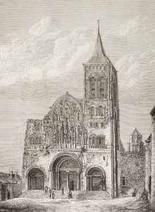 A Magdeléna apátsági templom, Vezelay, Franciaország, ahol Szent Bernát 1146-ban a második keresztes hadjáratot hirdette. alkotó: Paul Lacroix