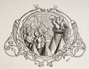 Támadás egy megerősített hely ellen, egy tizenharmadik századi miniatúra után. alkotó: Paul Lacroix