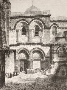 Jeruzsálem, Palesztina. A Szent Sír templom a 19. században. alkotó: Paul Lacroix