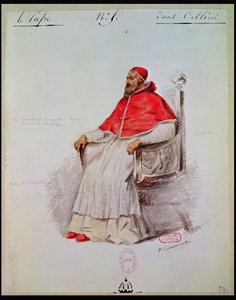 Hector Berlioz (1803-69) 1838-as „Benvenuto Cellini”-ben VII. Kelemen pápa jelmezterve (papíron mosás)