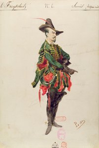 Samiel vadász jelmeze Carl Maria von Weber (1786-1826) "Der Freischutz" című operájához 1841